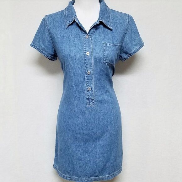 Vintage Dresses & Skirts - Vintage 90s faded glory button up denim dress